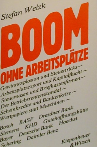 Beispielbild fr Boom ohne Arbeitspltze zum Verkauf von Bernhard Kiewel Rare Books