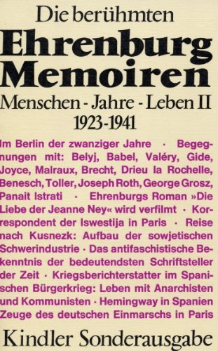Ä–renburg, IlÊ ja: Die berühmten Ehrenburg-Memoiren; Teil: 2., 1923 - 1941