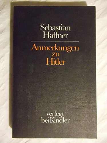 Stock image for Anmerkungen zu Hitler for sale by medimops