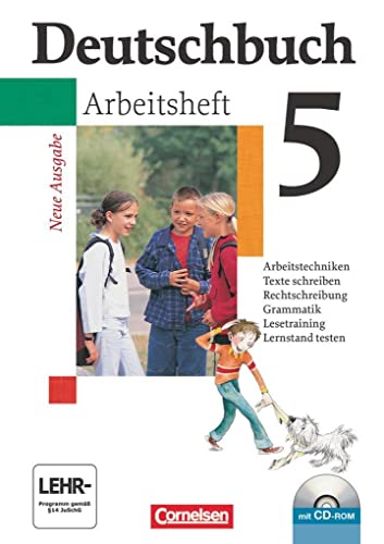 Beispielbild fr Deutschbuch - Gymnasium - Allgemeine Ausgabe: 5. Schuljahr - Arbeitsheft mit Lsungen und bungs-CD-ROM zum Verkauf von medimops