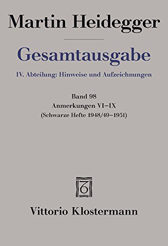 9783465005834: Gesamtausgabe 4 Abteilungen / Anmerkungen Vi-ix: Schwarze Hefte' 1948/49-1951