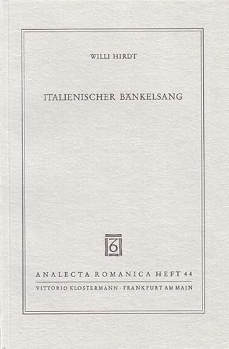 9783465013525: Italienischer Bnkelsang (Analecta Romanica)