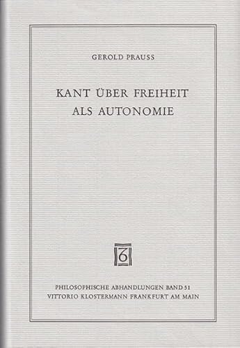 9783465015871: Kant Uber Freiheit Und Autonomie