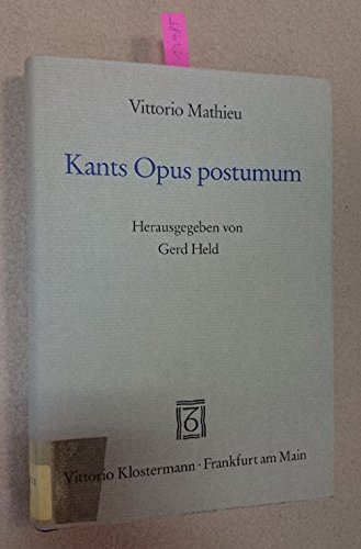 Beispielbild fr Kants Opus postumum. Hrsg. von Gerd Held zum Verkauf von Bernhard Kiewel Rare Books