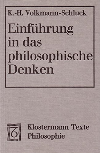 Imagen de archivo de Einfhrung in das philosophische Denken a la venta por medimops