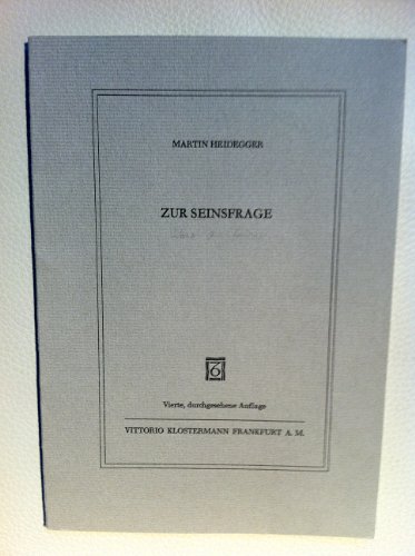 Zur Seinsfrage. (9783465029090) by Heidegger, Martin