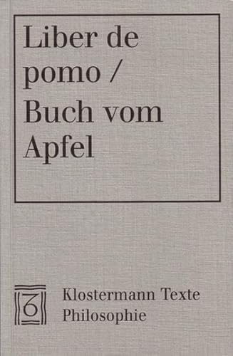 9783465031055: Liber De Pomo - Buch Vom Apfel: Text Lateinisch-deutsch (Klostermann Texte)