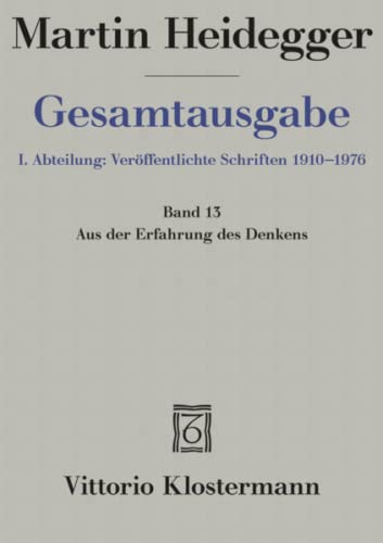 Martin Heidegger, Aus Der Erfahrung Des Denkens (1910-1976) (Hardcover) - Hermann Heidegger