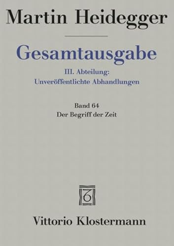Stock image for Martin Heidegger, Gesamtausgabe (v. 64) for sale by ISD LLC