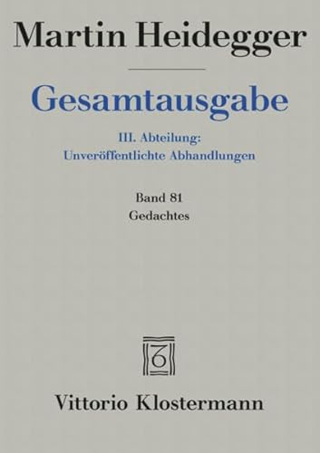 9783465035558: Heidegger, M: Gedachtes