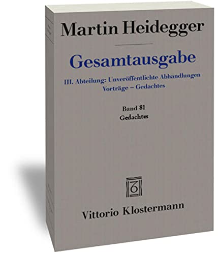 9783465035558: Heidegger, M: Gedachtes