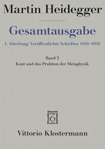 Imagen de archivo de Martin Heidegger, Kant Und Das Problem Der Metaphysik a la venta por Blackwell's