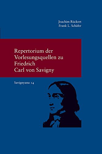 Imagen de archivo de Repertorium der Vorlesungsquellen zu Friedrich Carl von Savign a la venta por ISD LLC