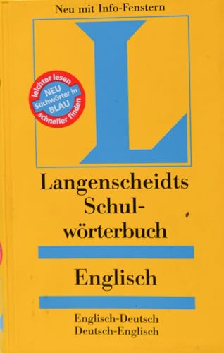 9783468132124: Langenscheidts Schulwrterbuch, Englisch