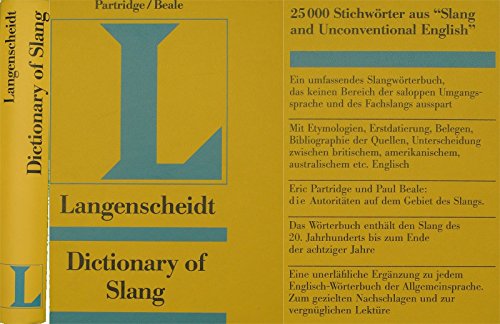 9783468490170: A Concise Dictionary of Slang and Unconventional English