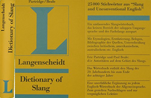 9783468490170: A Concise Dictionary of Slang and Unconventional English. Based on `A_Dictionary of Slang and Unconventional English` by Eric  Partridge.