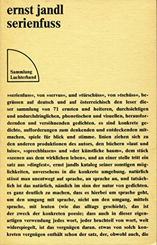 Serienfuss (Sammlung Luchterhand ; 157) (German Edition) (9783472611578) by Jandl, Ernst