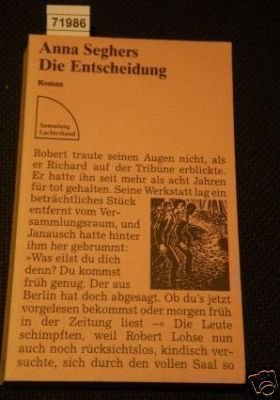 Imagen de archivo de DIE ENTSCHEIDUNG Roman a la venta por German Book Center N.A. Inc.
