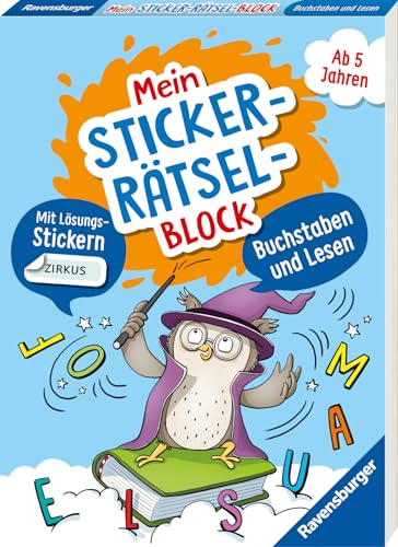 Beispielbild fr Ravensburger Mein Stickerrtselblock: Buchstaben fr Kinder ab 5 Jahren - spielerisch Buchstaben und Lesen Lernen mit lustigen bungen und Sticker-Spa zum Verkauf von GreatBookPrices