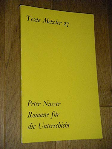 9783476002655: Romane fr die Unterschicht. Groschenhefte und ihre Leser. Texte Metzler 27 [Paperback] [Jan 01, 197