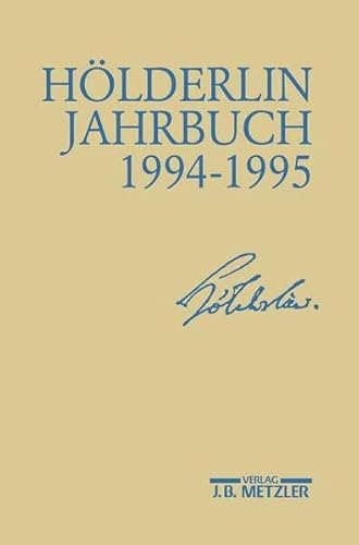9783476013187: Hlderlin-Jahrbuch: Jahrgang 1994-1995