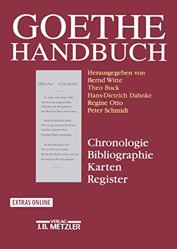 9783476015907: Goethe-Handbuch: Chronologie, Bibliographie, Karten, Register