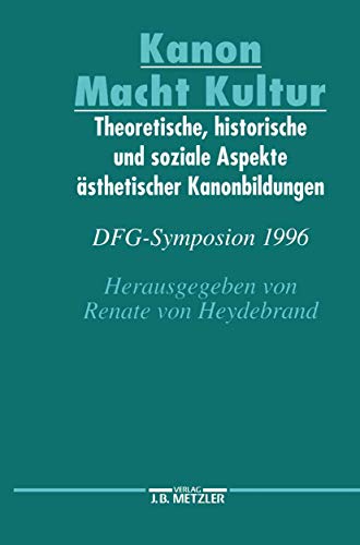 Beispielbild fr Kanon Macht KulturTheoretische, historische und soziale Aspekte sthetischer Kanonbildungen: DFG-Symposion 1996 (Germanistische Symposien) zum Verkauf von Antiquariat Stefan Krger