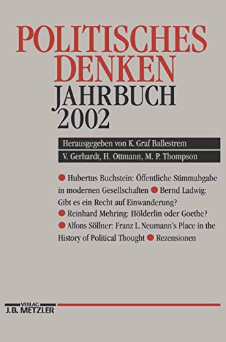 Imagen de archivo de Politisches Denken Jahrbuch 2002. a la venta por medimops