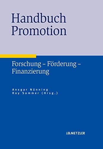 Beispielbild fr handbuch promotion. forschung - frderung - finanzierung. zum Verkauf von alt-saarbrcker antiquariat g.w.melling