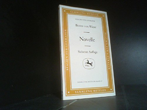 Stock image for Novelle (Realien zur Literatur) for sale by medimops