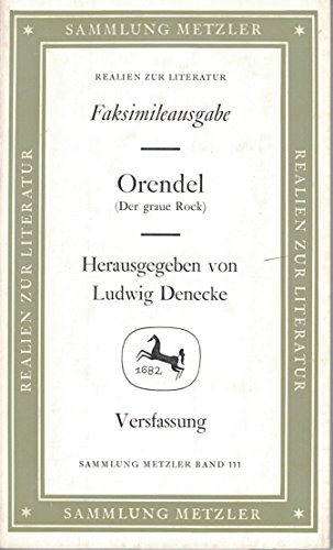 Stock image for ORENDEL (Der graue Rock) Versfassung - SEPARAT (Sammlung Metzler 111) for sale by German Book Center N.A. Inc.