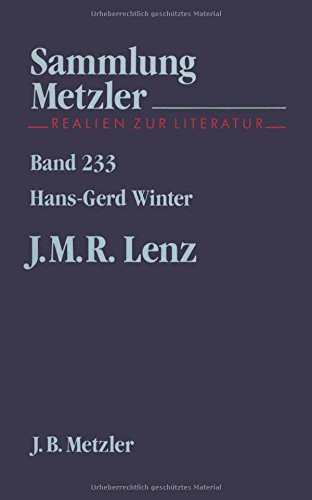 9783476102331: J M R Lenz (Sammlung Metzler) (German Edition)