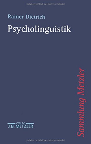 9783476103420: Psycholinguistik