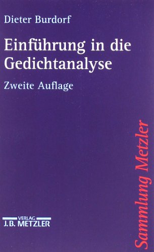 9783476122841: Einfhrung in die Gedichtanalyse (German Edition)