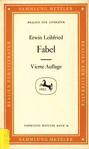 Beispielbild fr Fabel (Sammlung Metzler Bd. 66) zum Verkauf von medimops