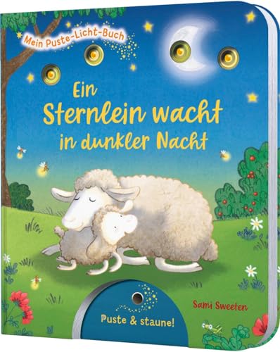 Beispielbild fr Mein Puste-Licht-Buch 6: Ein Sternlein wacht in dunkler Nacht: Gute-Nacht-Buch mit Puste-Licht und LED-Lmpchen zum Verkauf von medimops