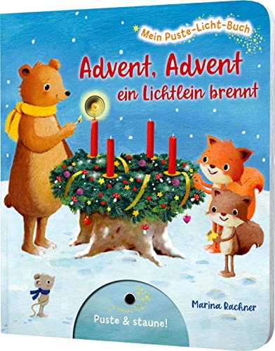 Beispielbild fr Mein Puste-Licht-Buch: Advent, Advent, ein Lichtlein brennt: Weihnachts-Pappebuch mit Puste-Licht und LED-Lmpchen zum Verkauf von medimops