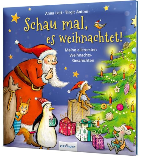 Stock image for Schau mal, es weihnachtet!: Meine allerersten Weihnachtsgeschichten | Adventskalenderbuch mit 24 Geschichten zum Vorlesen, ab 2 for sale by medimops