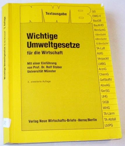 9783482428630: Wichtige Umweltgesetze. Fr die Wirtschaft