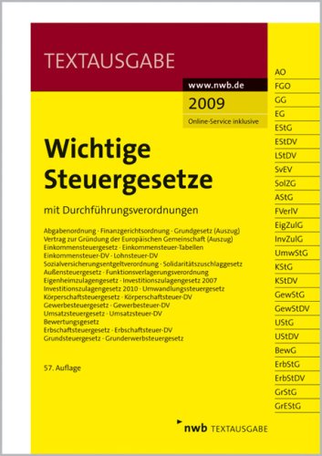 Wichtige Steuergesetze mit Durchführungsverordnungen. - NWB Redaktion