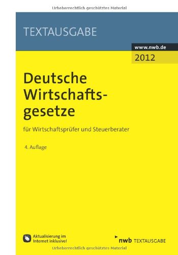 9783482595448: Deutsche Wirtschaftsgesetze: fr Wirtschaftsprfer und Steuerberater