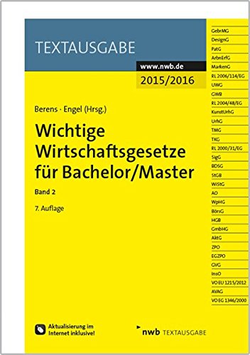 Stock image for Wichtige Wirtschaftsgesetze fr Bachelor/Master, Band 2 for sale by medimops