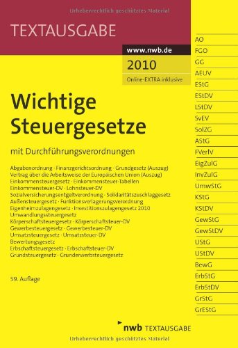 Beispielbild fr Wichtige Steuergesetze: mit Durchführungsverordnungen zum Verkauf von WorldofBooks