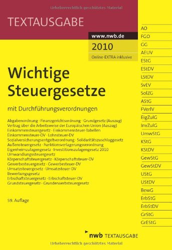 Stock image for Wichtige Steuergesetze: mit Durchführungsverordnungen for sale by WorldofBooks