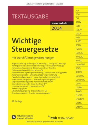 Stock image for Wichtige Steuergesetze: mit Durchfhrungsverordnungen for sale by medimops