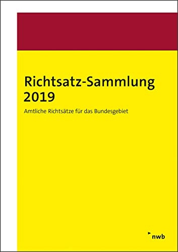 9783482642890: Richtsatz-Sammlung 2019: Amtliche Richtstze fr das Bundesgebiet.