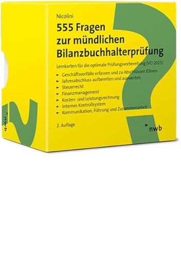 Stock image for 555 Fragen zur mndlichen Bilanzbuchhalterprfung: Lernkarten fr die optimale Prfungsvorbereitung (VO 2015) for sale by Buchmarie