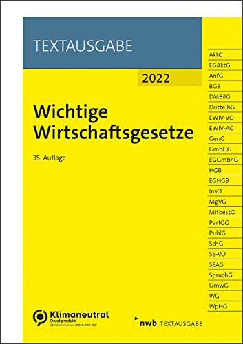 Stock image for Wichtige Wirtschaftsgesetze (NWB Textausgabe) for sale by medimops