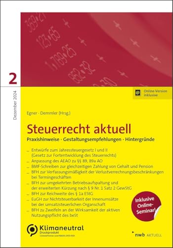 Beispielbild fr NWB Steuerrecht aktuell 2/2024: Praxishinweise  Gestaltungsempfehlungen  Hintergrnde zum Verkauf von Buchpark