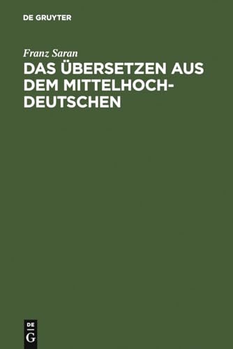 Stock image for Das bersetzen Aus Dem Mittelhochdeutschen for sale by crealivres